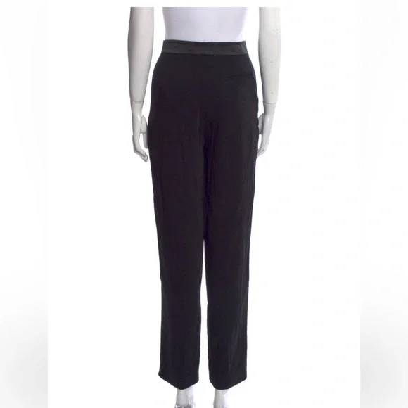 forte forte Straight Leg Pants Black High-Rise Pockets Zip & Button Closure Sz0 - Picture 2 of 3